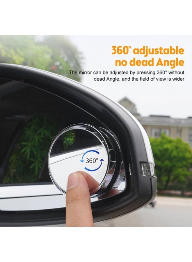 VIUAUAX 2PCS Suction Cup Car Blind Spot Mirror, 360° Rotating HD Convex Wide Angle Side Rear View Mirror, Waterproof Anti-Fog No Glue Auxiliary Mirror for Cars SUVs Trucks Vans, Silver - Image 4